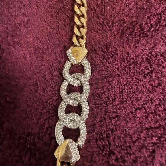 EUVC Signed DSC (Daniel Swarovski Co.) Couture Gold Plated & CZ Heavy Necklace. - Picture 2 of 6